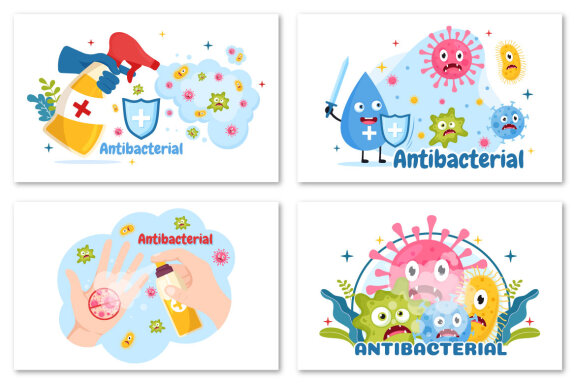 12 Antibacterial Vector Illustration