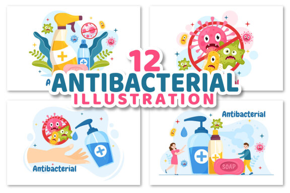 12 Antibacterial Vector Illustration