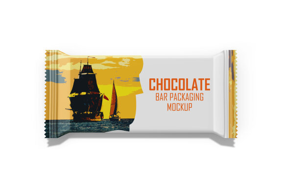 Glossy Chocolate Bar Package Mockup PSD Editable Template