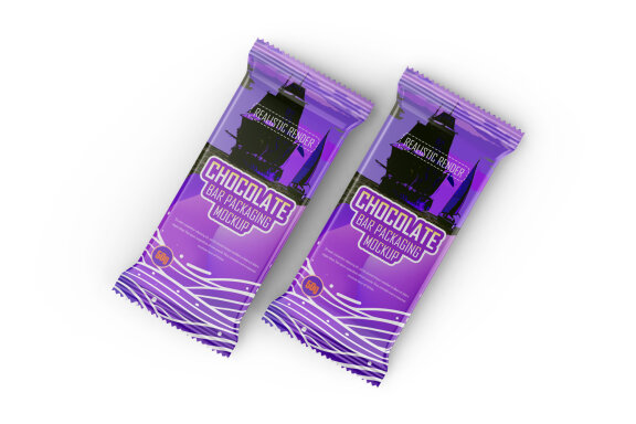 Glossy Chocolate Bar Package Mockup PSD Editable Template