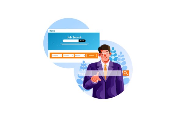 Search for job vacancies through the website