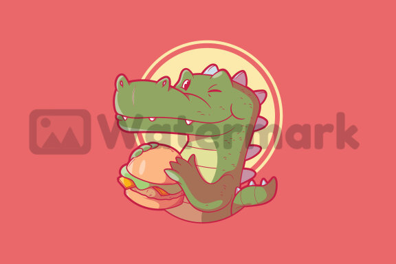 Crocodile eating a Burger!