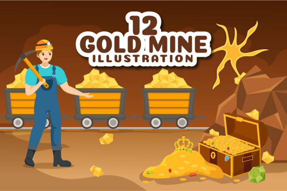 12 Gold Mine Illustration