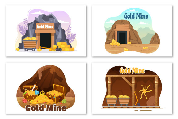 12 Gold Mine Illustration