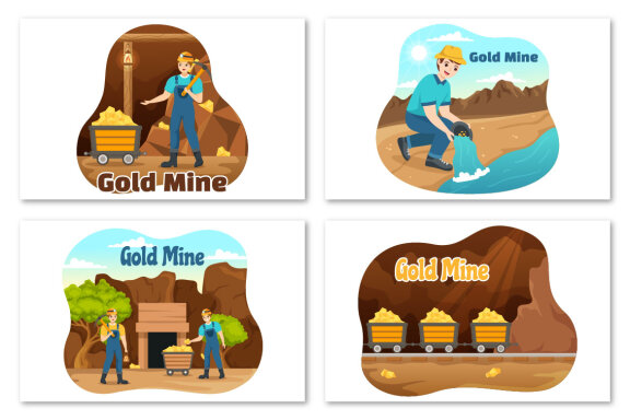 12 Gold Mine Illustration