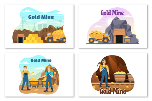 12 Gold Mine Illustration