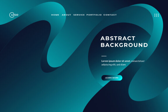 Blue Wave Dynamic 3D abstract background