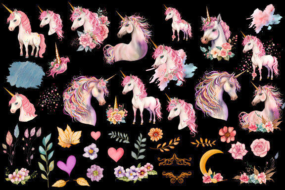 Unicorn Sublimation PNG Bundle