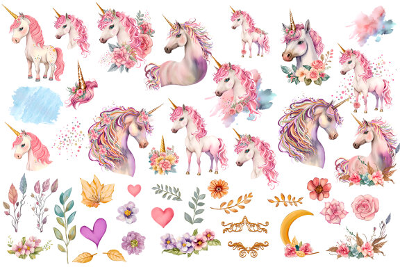 Unicorn Sublimation PNG Bundle