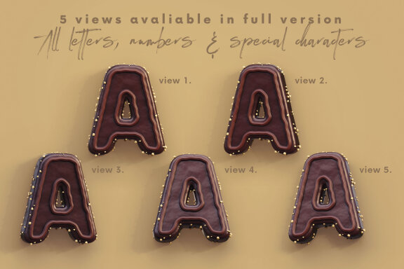 Chocolate Cake FREE 3D Alphabet