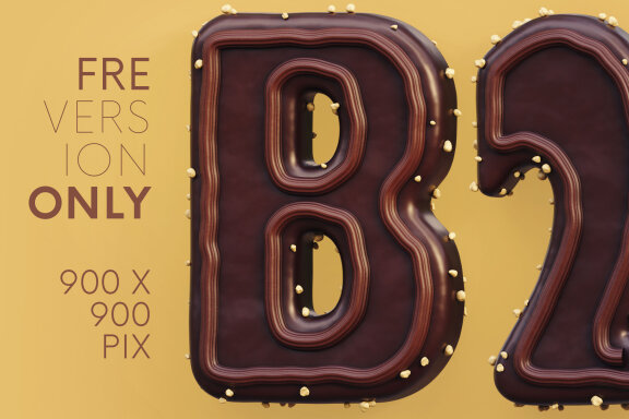 Chocolate Cake FREE 3D Alphabet