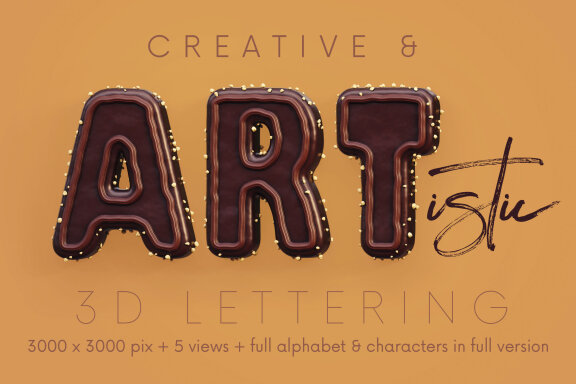 Chocolate Cake FREE 3D Alphabet