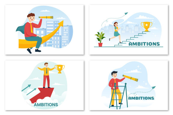 12 Ambition to Success Illustration