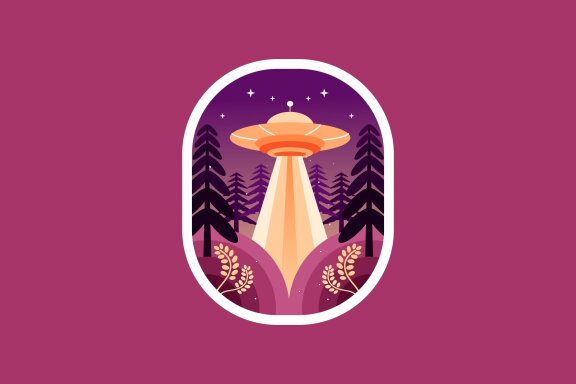 UFO in the forest at night