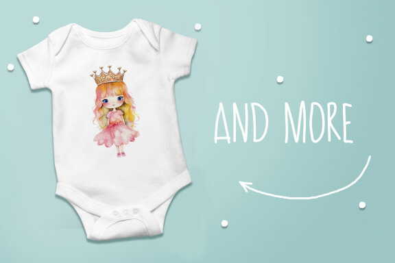 Chibi girl cute princess in crown