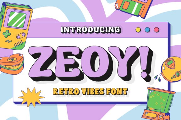 Zeoy - Groovy Retro Font