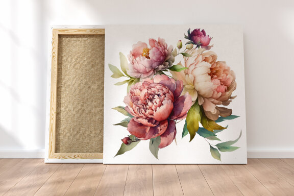 Watercolor Peony flower Clipart Bundle