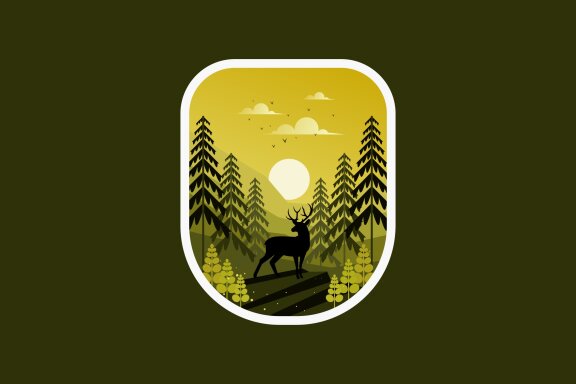 Deer with nature in the wood