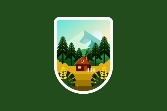 House on the hill in the village