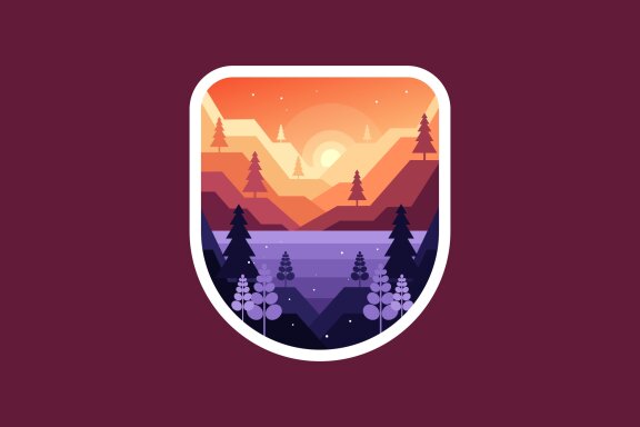 Dawn or sunset in the mountains above the lake