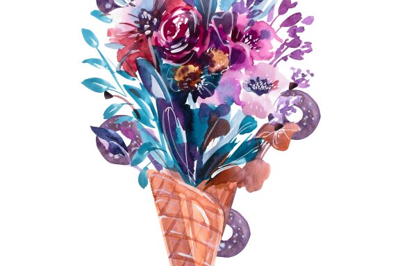 Summer Flowers in an Ice Cream cone
