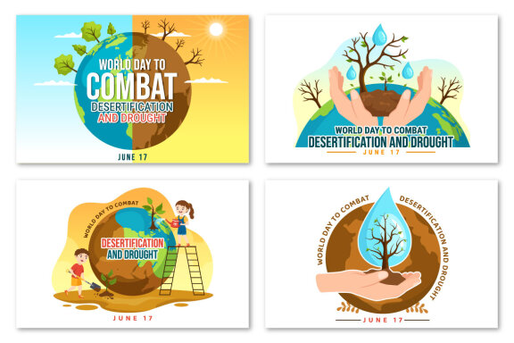 13 World Day to Combat Desertification and Drought Illustration