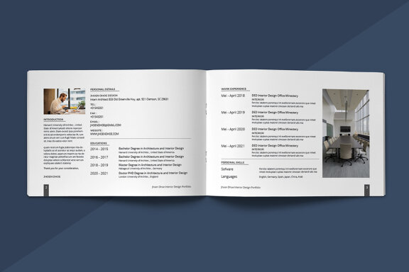 A5 Interior Design Portfolio Template