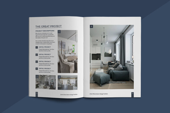 A5 Interior Design Portfolio Template