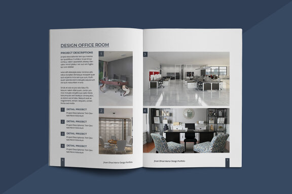 A5 Interior Design Portfolio Template