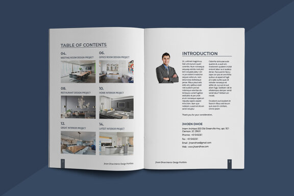 A5 Interior Design Portfolio Template