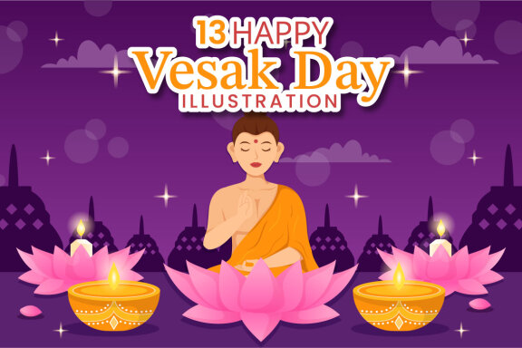 13 Vesak Day Celebration Illustration