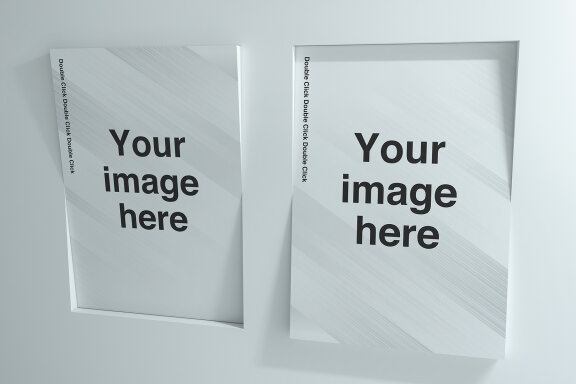 Inclined Louver Wall Poster Mockups