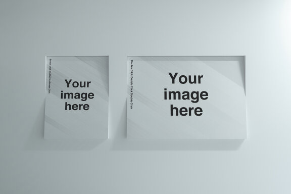 Inclined Louver Wall Poster Mockups
