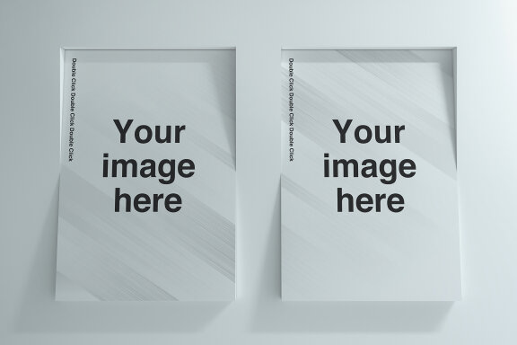 Inclined Louver Wall Poster Mockups