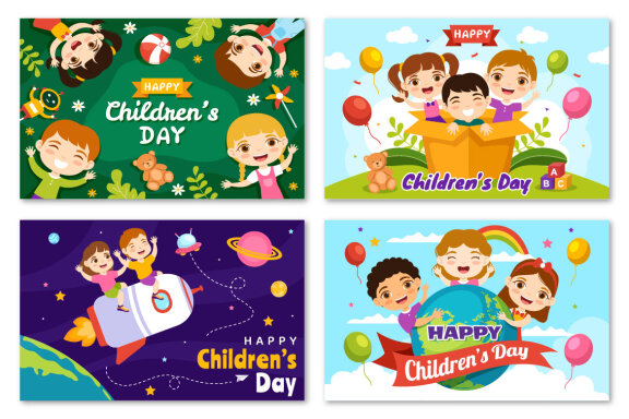 17 Happy Children Day Vector Illustration 