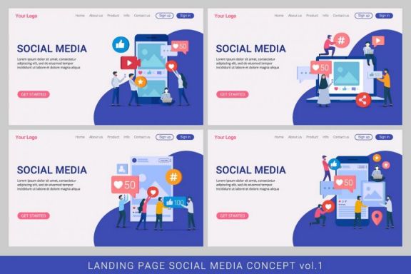 Landing Page Social Media Concept vol 1