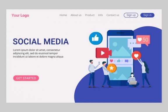 Landing Page Social Media Concept vol 1