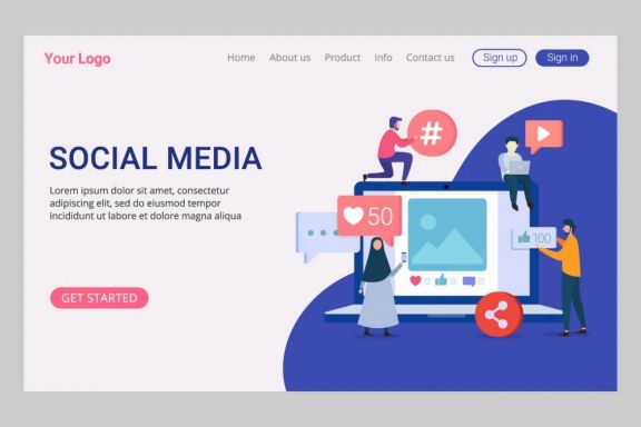 Landing Page Social Media Concept vol 1