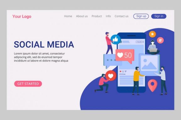 Landing Page Social Media Concept vol 1