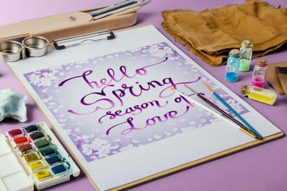 Spring Floral Wreaths & Patterns Set