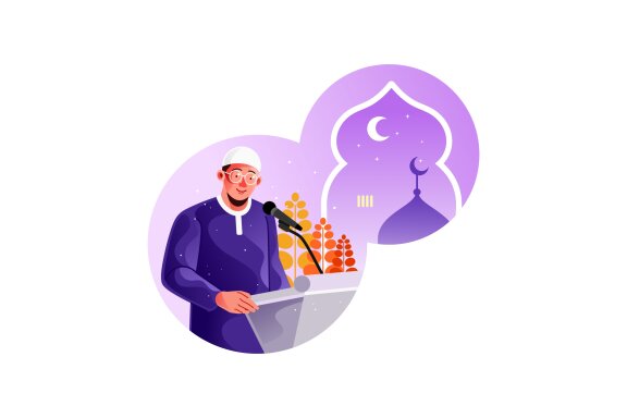 Muslim Man giving Religious Lectures