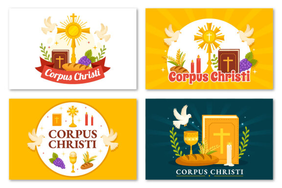 12 Corpus Christi Catholic Religious Illustration