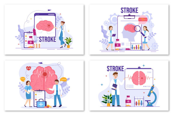 12 Human Brain Stroke Illustration