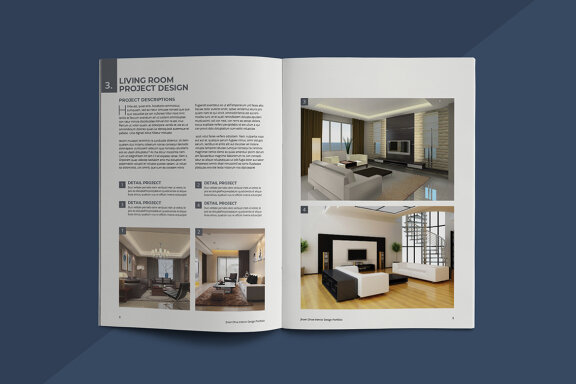 A5 Minimal Portfolio Interior Design Template