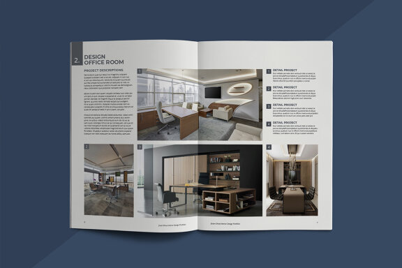 A5 Minimal Portfolio Interior Design Template