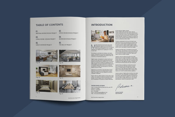 A5 Minimal Portfolio Interior Design Template