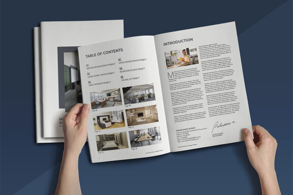 A5 Minimal Portfolio Interior Design Template