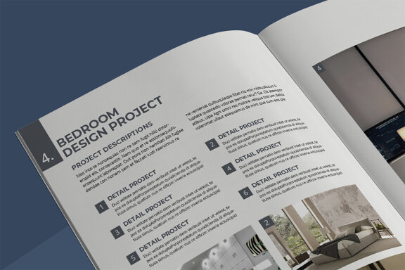 A5 Minimal Portfolio Interior Design Template