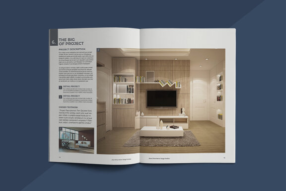 A5 Minimal Portfolio Interior Design Template
