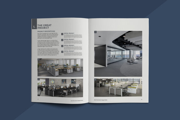 A5 Minimal Portfolio Interior Design Template
